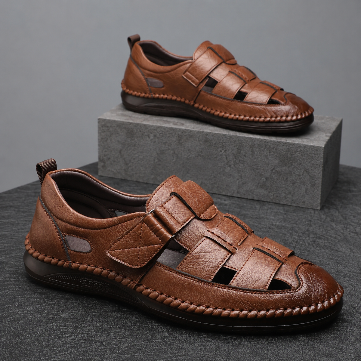 (Compre 1 e Leve 2) Sandálias Mocassim Masculinas Italianas em Couro Legítimo + Brinde