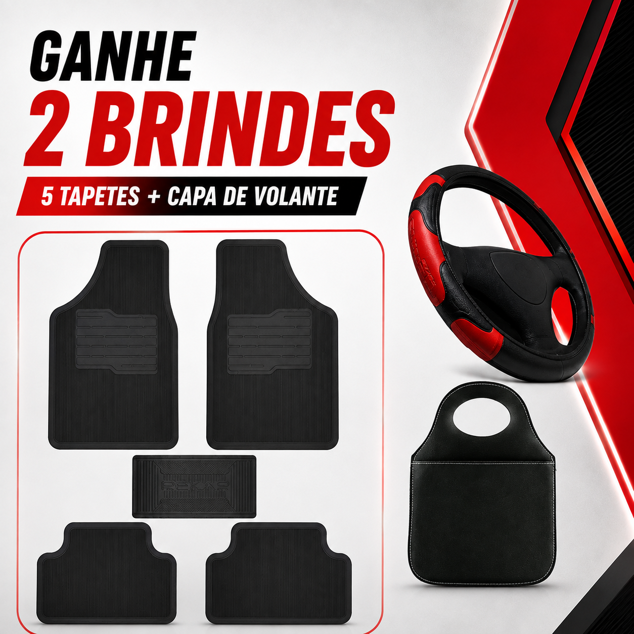 Conjunto de Tapetes Veícular Ferraz | 5 Tapetes + Brinde